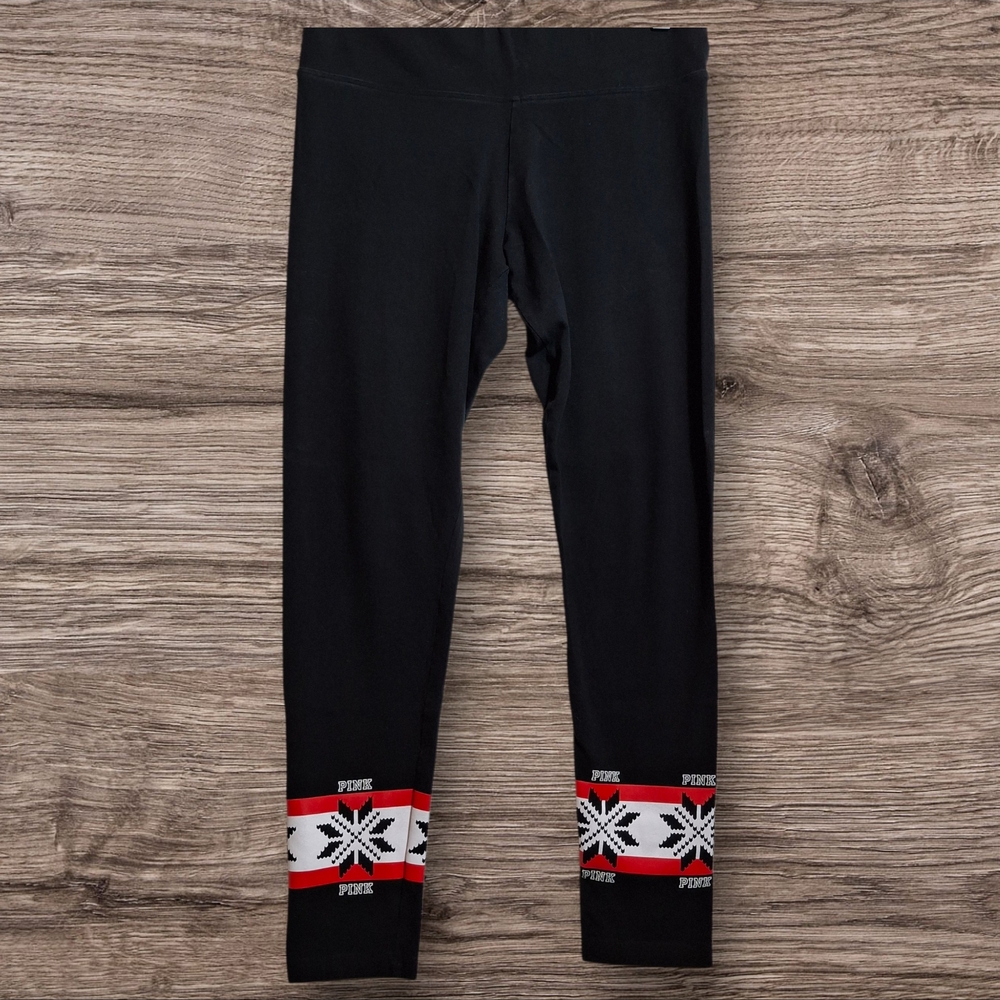 PinkYoga Black and Red Woman's Leggings - Size M, Yoga, Athletic, Leisure. Gym